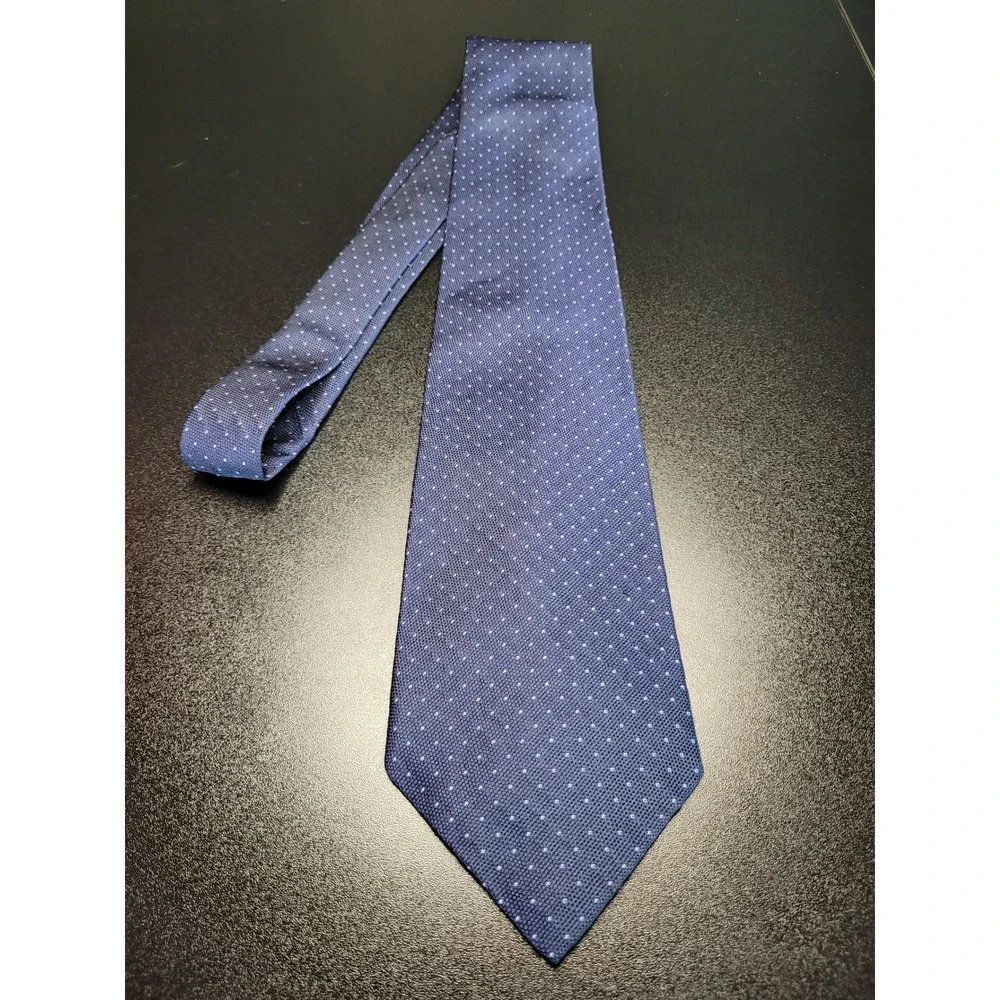 Lauren Ralph Lauren Men's Necktie Blue Micro-Dot Silk 3.5